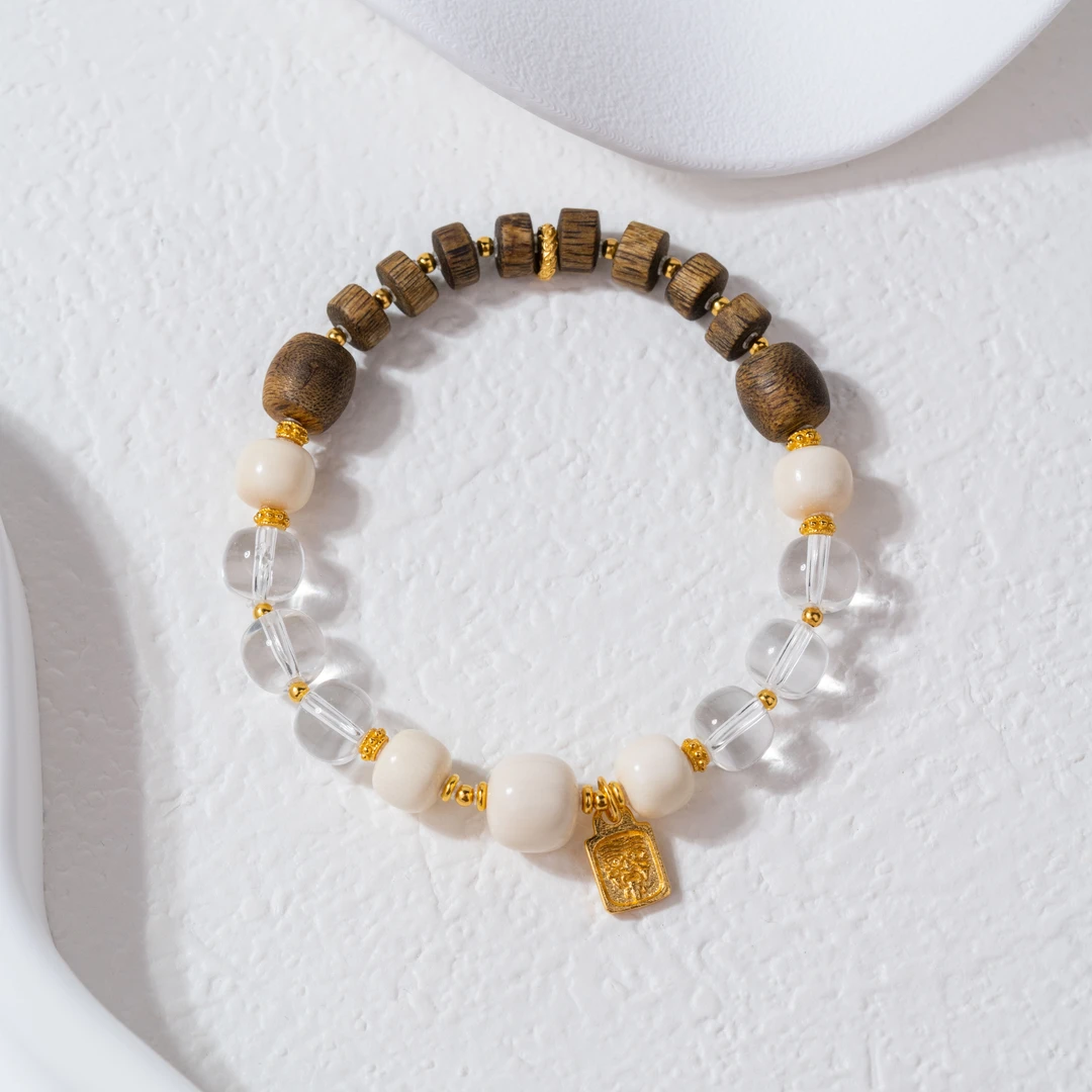 沉香【万富来】猛犸牙沉香手串925（天然珠宝多样性发其一）