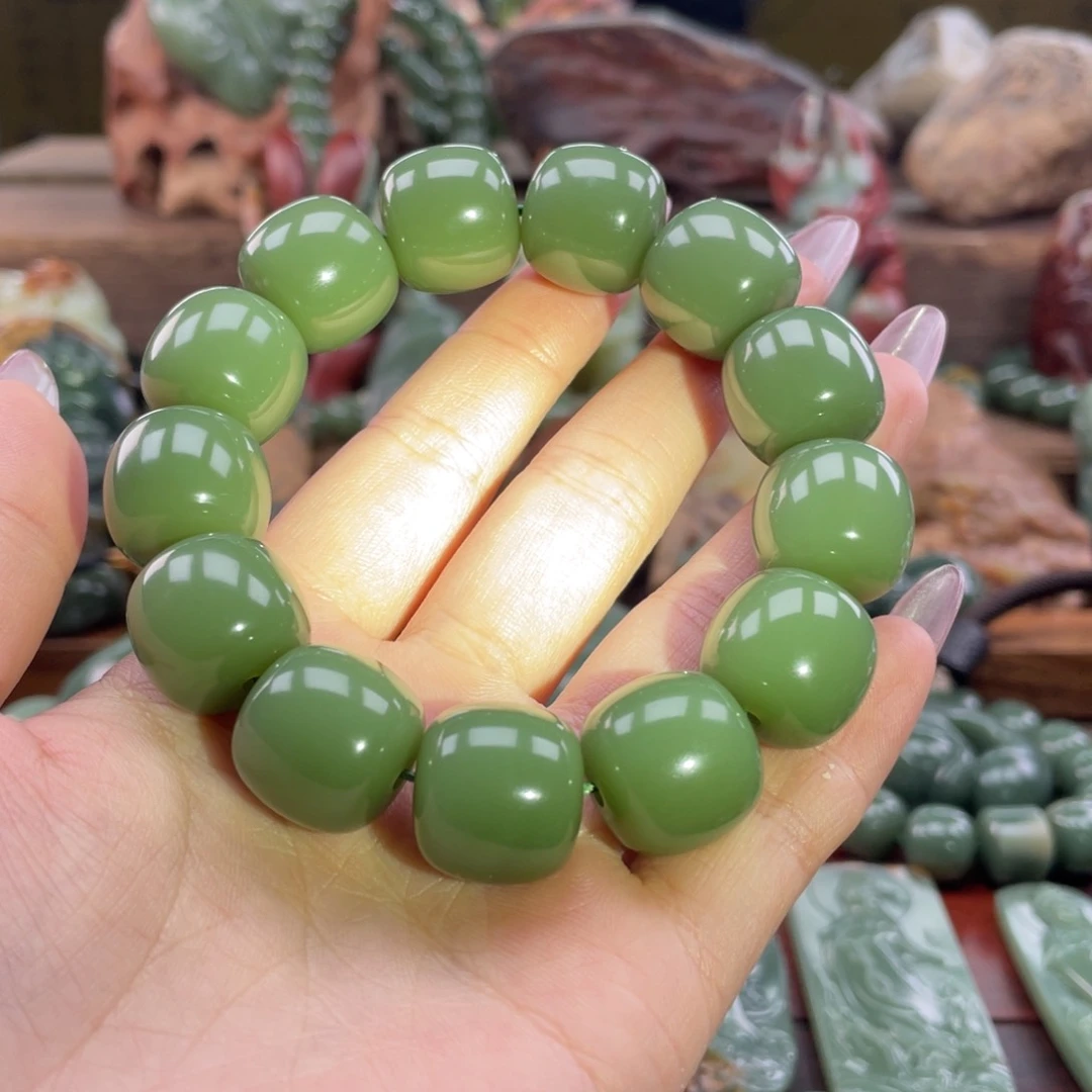 岫岩河磨玉（透闪石质玉）手串未镶嵌占**申