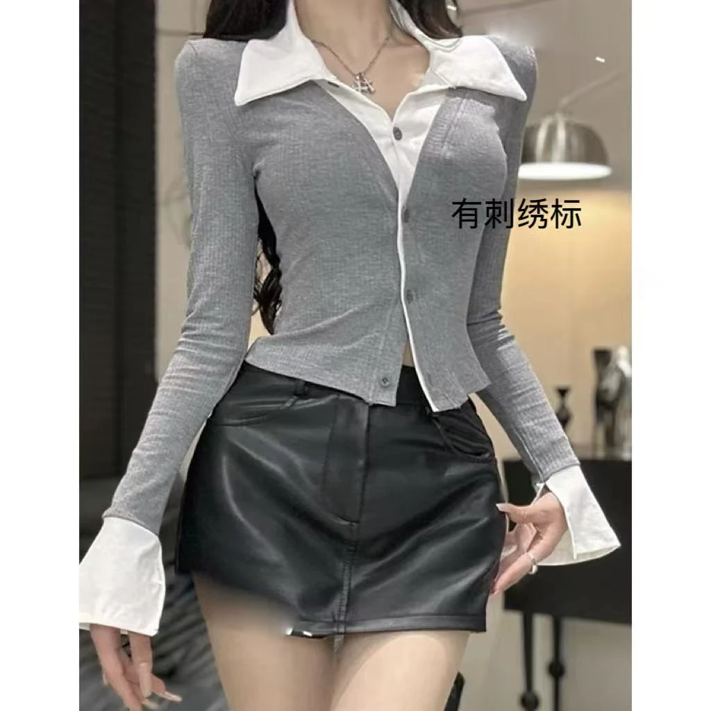 【原地沦陷】假两件 超有质感上衣女