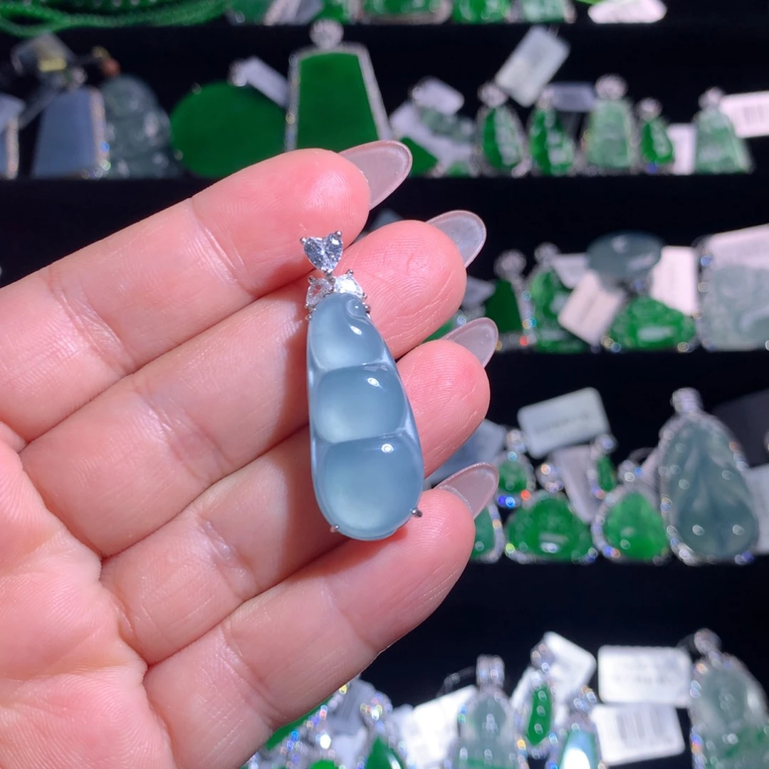 【闪购商品】翡翠银S925镶嵌颈饰天然翡翠