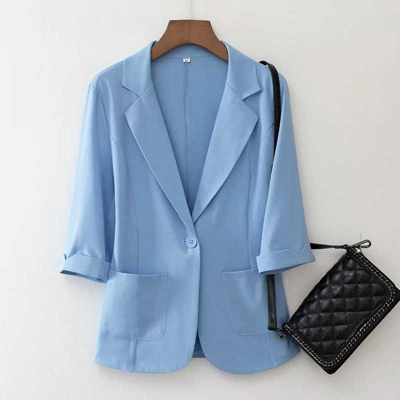 2025上新春夏季薄款防晒显瘦时尚休闲百搭中袖小西服XF-003