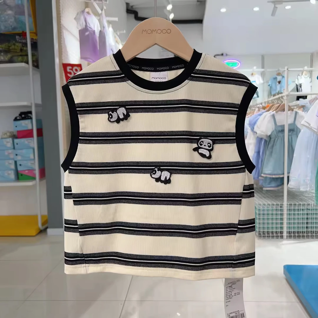 MOMOCO玛米玛卡夏季新款熊猫儿童韩系条纹背心77230233027