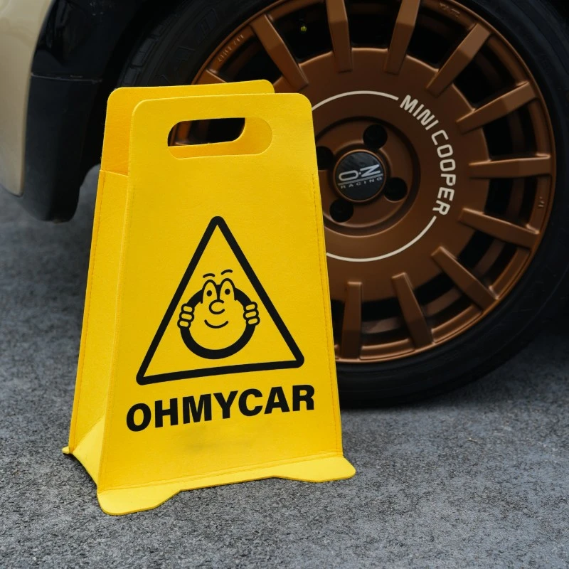 OMC潮牌周边大容量购物袋毛毡立体手提包警示黄收纳外出便携