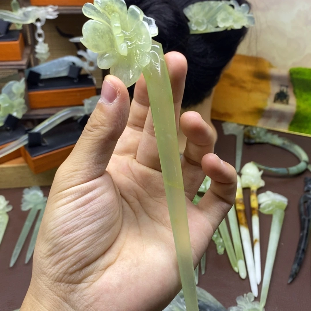 未镶嵌蛇纹石玉发饰
