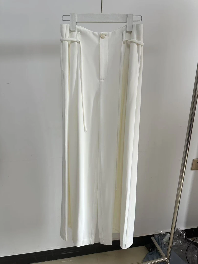 可B00834冰氧裤显高显瘦遮肉垂坠感阔腿裤女高腰宽松百搭休闲长裤