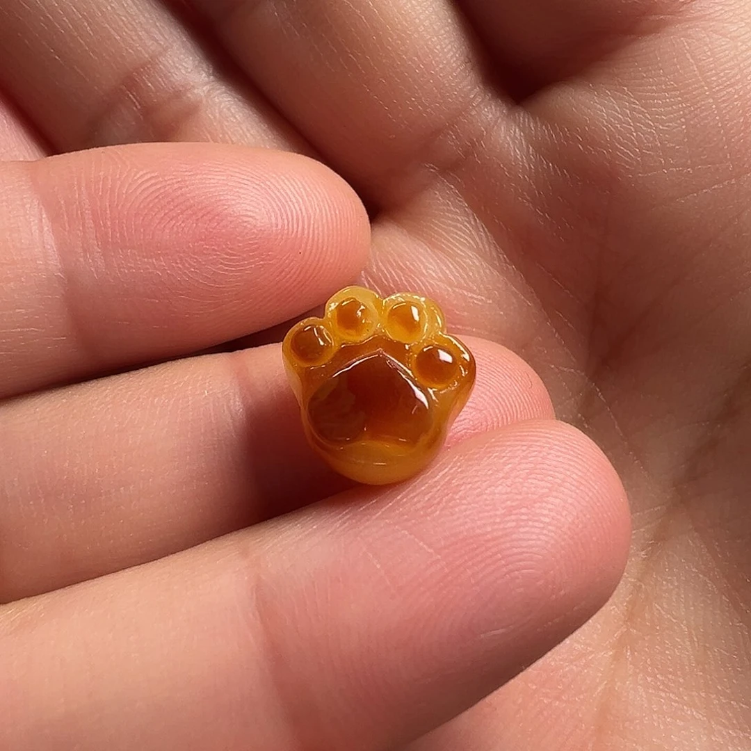 蜜蜡颈饰未镶嵌熊掌（打孔不退换）