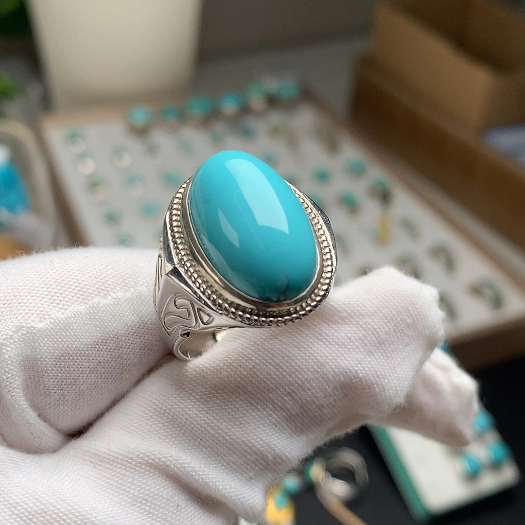 银S925镶嵌绿松石珠宝奇石