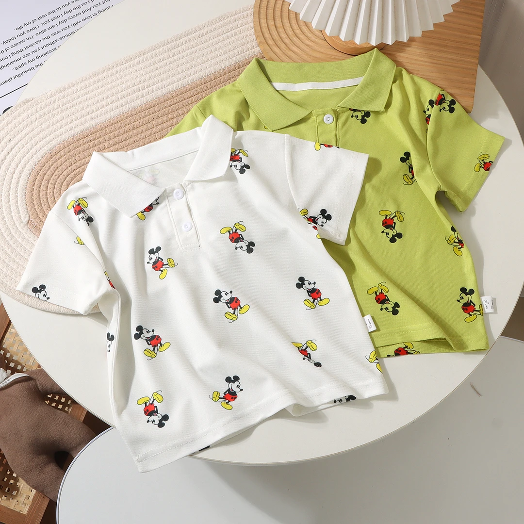 女童短袖2025新款夏季儿童卡通polo衫男童女宝宝中大童童装翻领