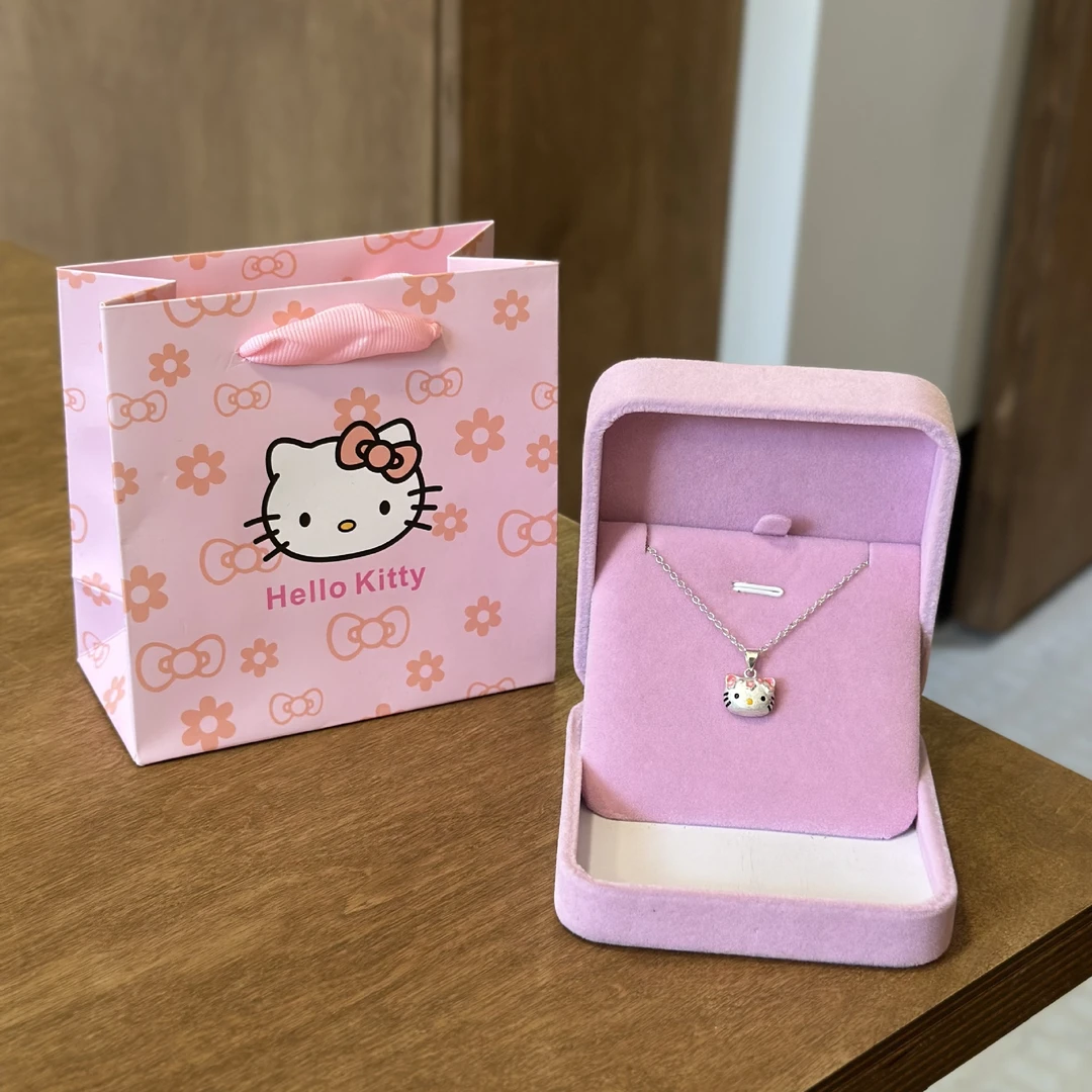生日礼物Kitty渡银项链女简约可爱吊坠锁骨链宝宝儿童礼物