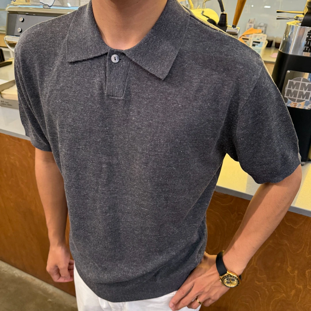 豪King同款 亚麻天丝混纺Polo衫