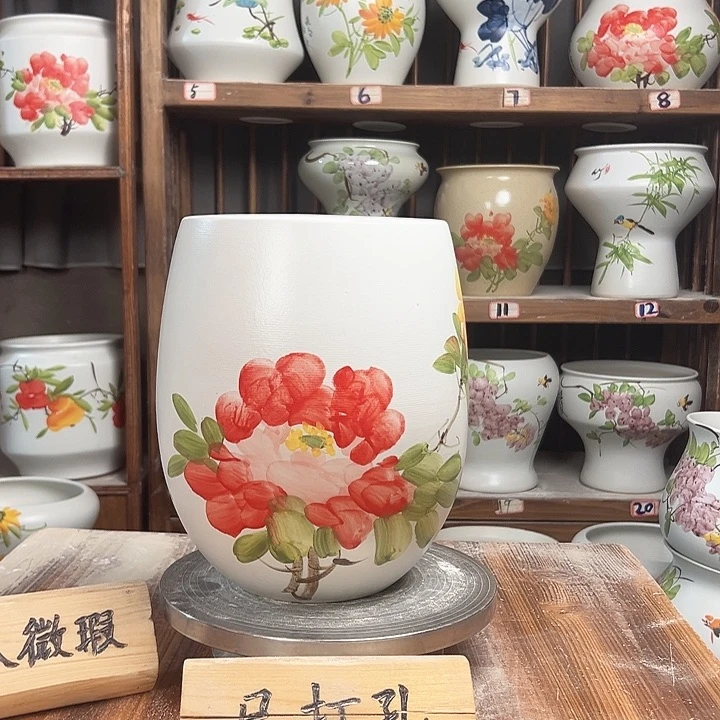 摆件但盆牡丹新款新款陶瓷