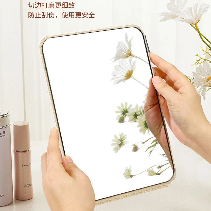 （牛哥粉丝福利）皮艺床上的可折叠网红高清镜子宿舍用实木质桌面