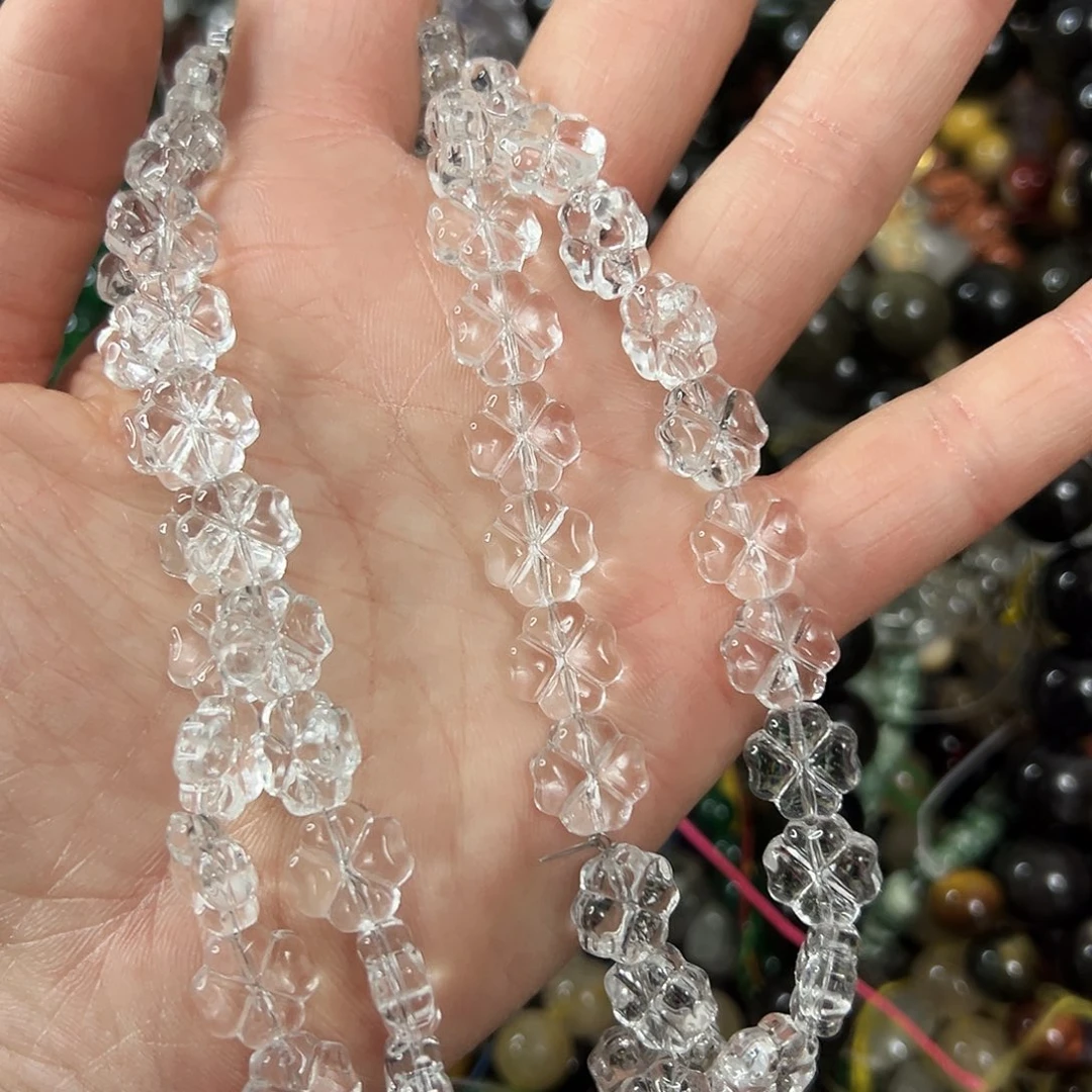 玛瑙/玉髓未镶嵌珠宝半成品，压电白水晶花花大长条