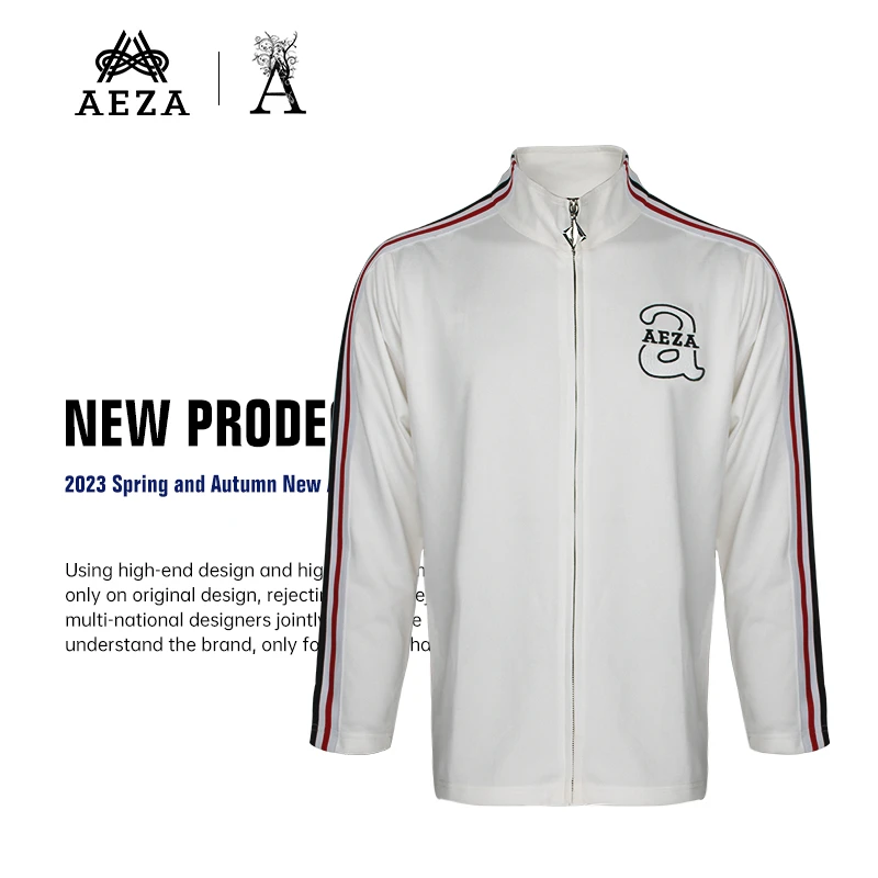 秋冬白条刺绣外套男士时尚棒球服潮 AET016