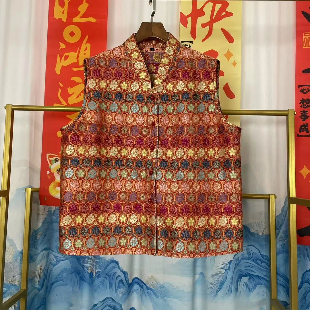 2025秋冬新款复古时尚民族风香云纱马夹