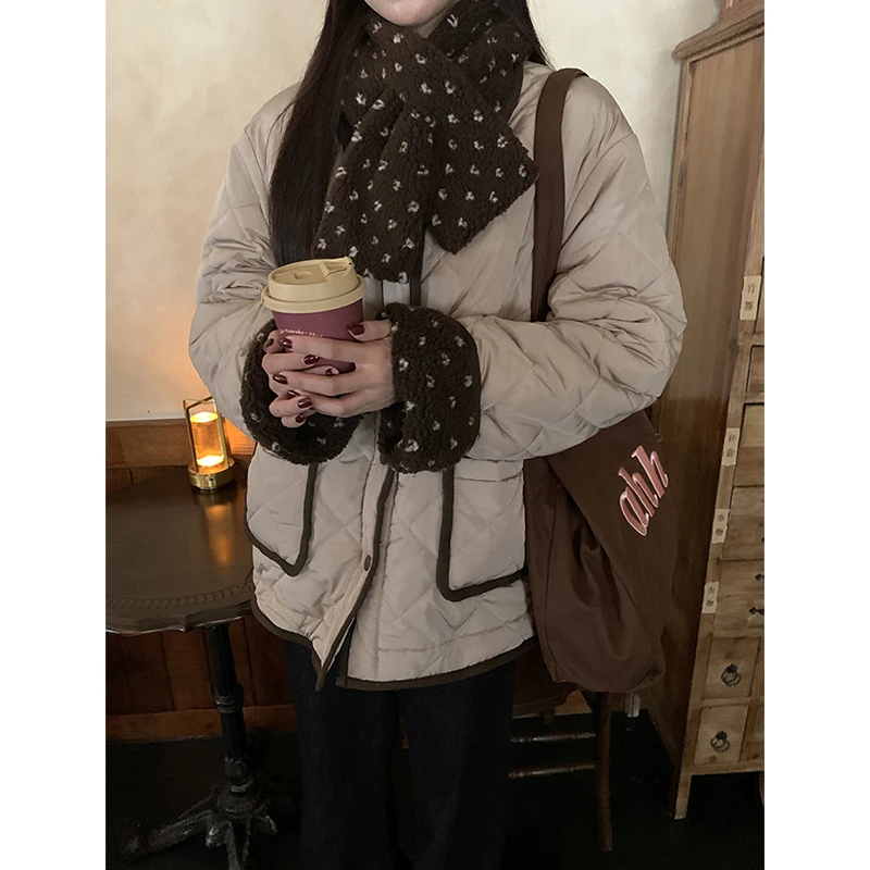 【七七清仓】2025冬季新款正反两穿韩系立领加厚棉服254A4042