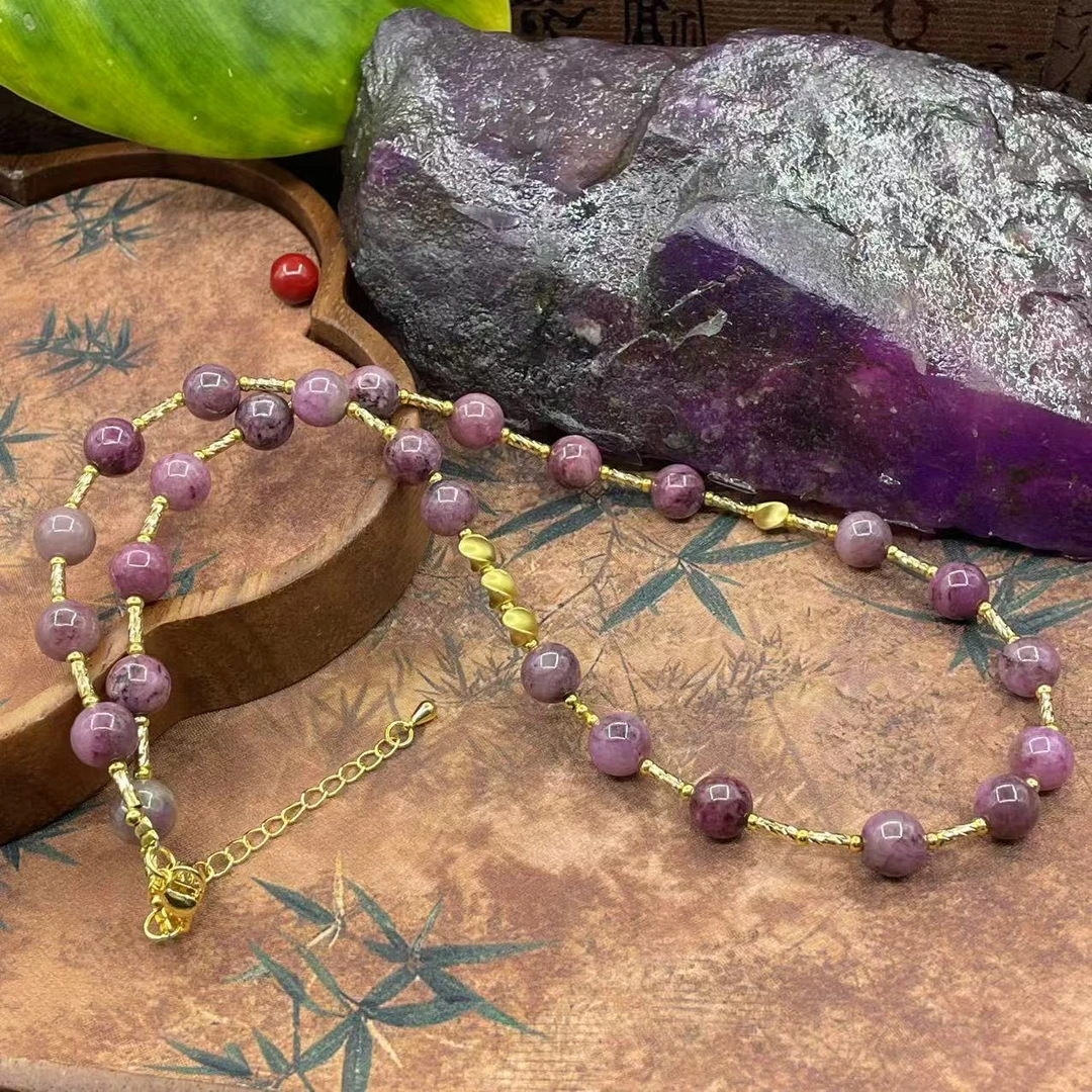 含辰砂工艺品【繁花珠宝甄选】泥地樱花粉项链HX512