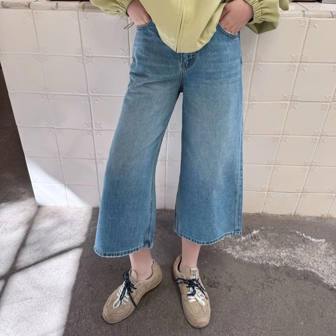 【开箱神裤2.0】春季夏季新款高腰显瘦直筒阔腿八分裤百搭牛仔裤