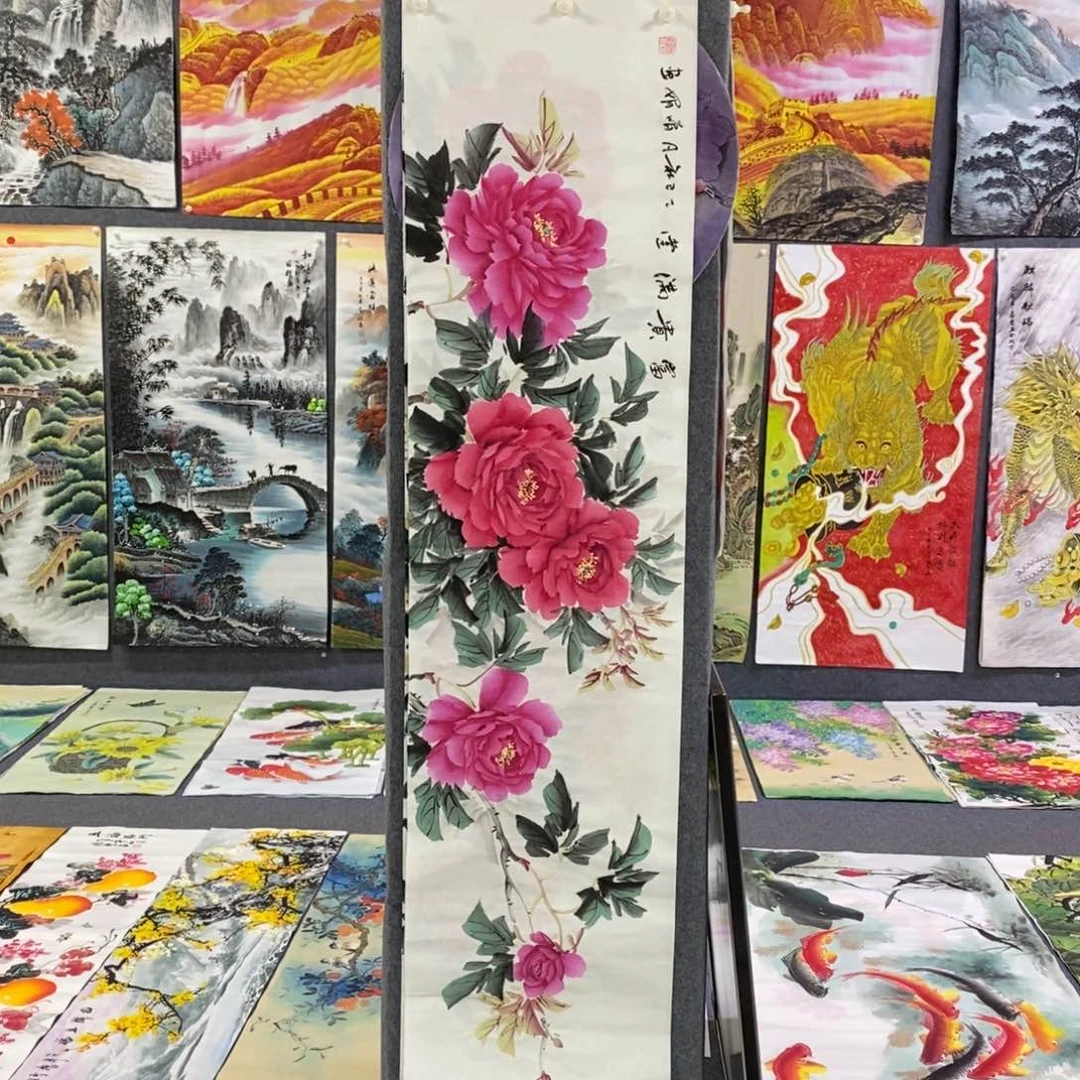 国画尺寸140✖️35四尺对开手绘画