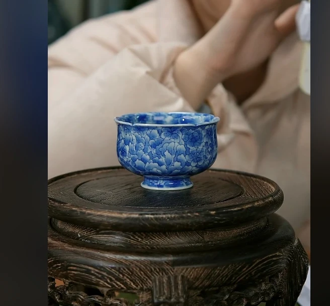 景德镇陶瓷供应链青花万花主人杯171y