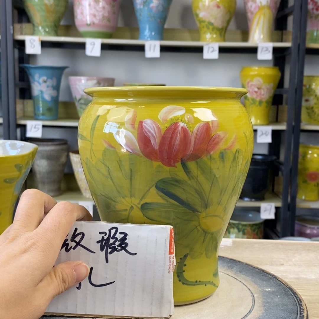 景德镇手工手绘陶瓷花盆