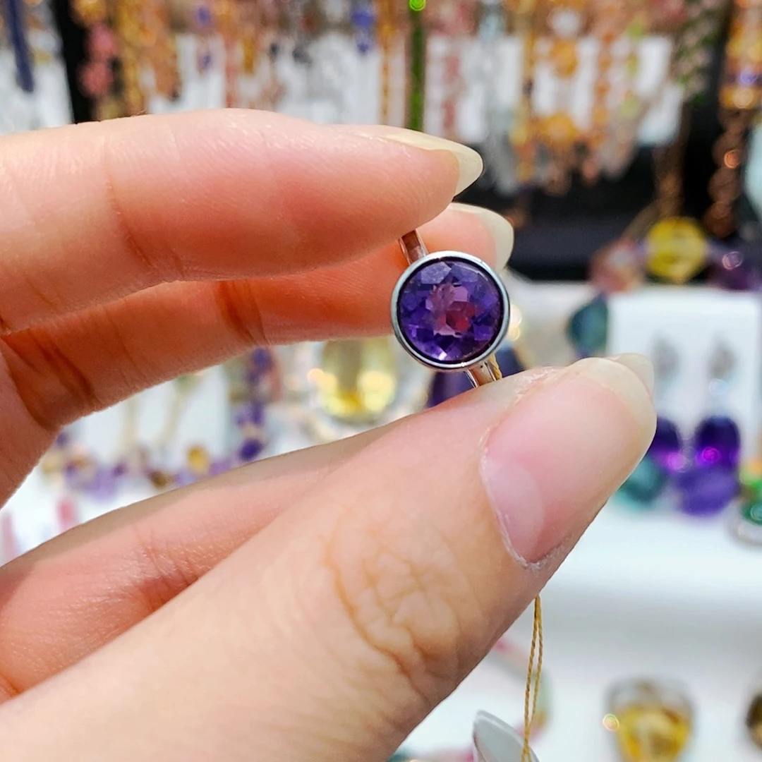 银S925镶嵌戒指紫晶