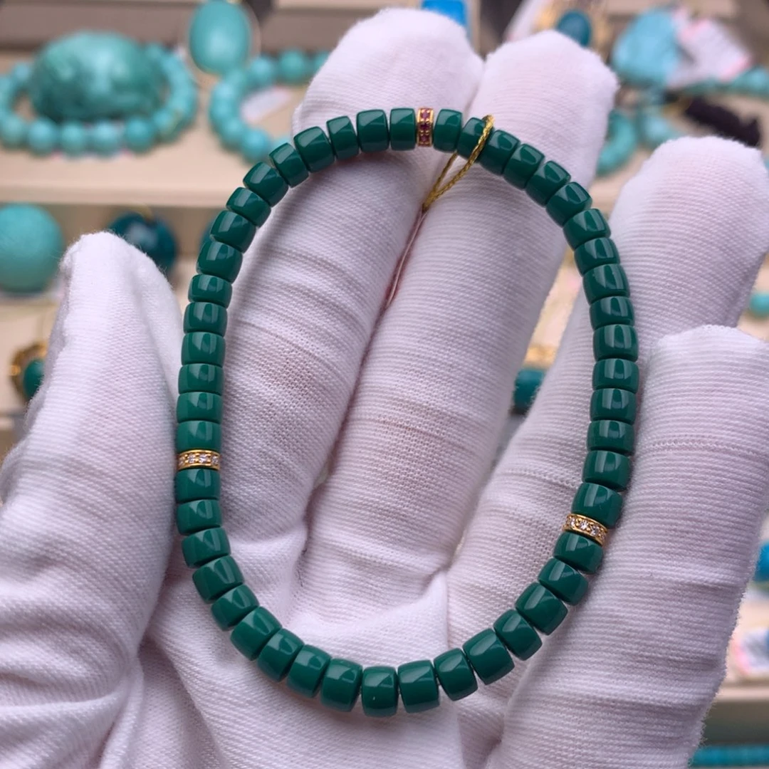 绿松石18K金镶嵌珠宝奇石