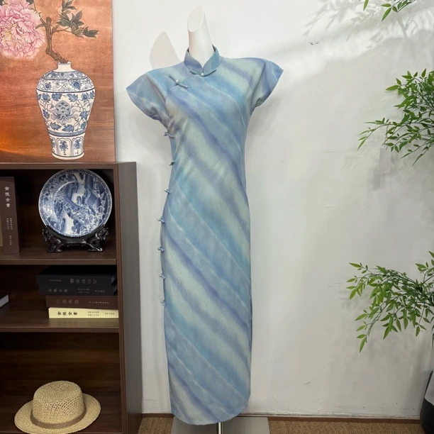 【梦幻】声声慢/130/ 夏新款出游透气新中式新款低开叉日常旗袍