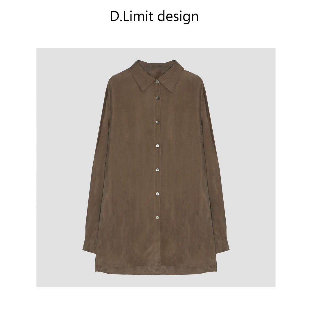【D.Limit design】老钱风铜氨丝慵懒宽松衬衫DLSQ1826