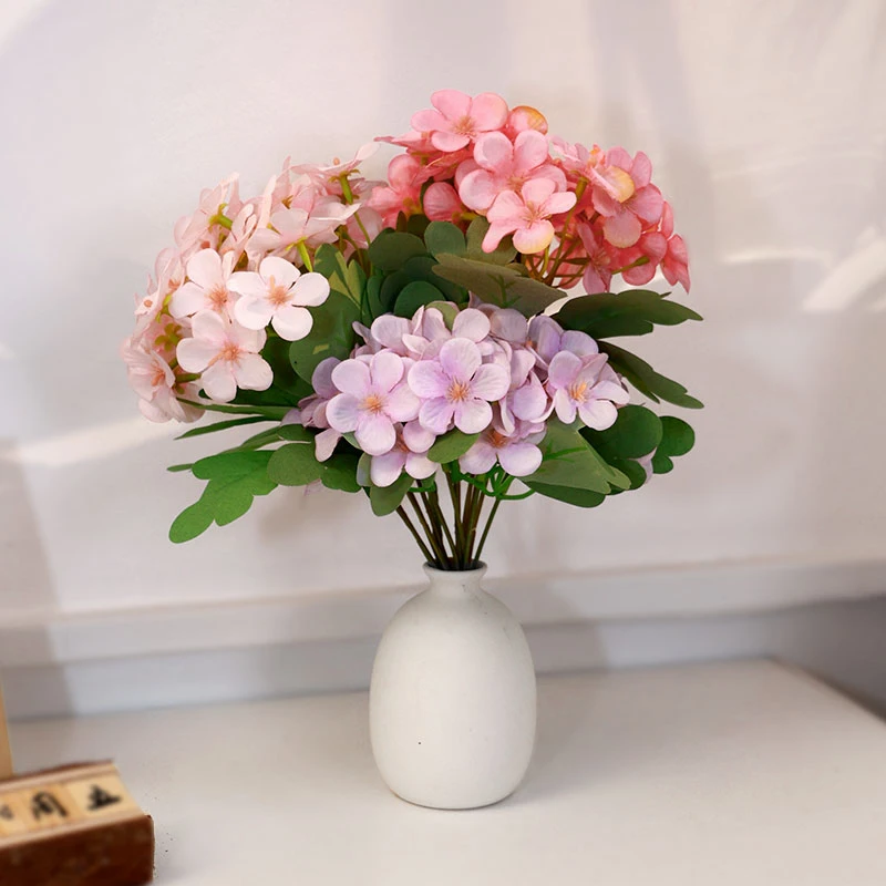 高端仿生木绣球花仿真花摆设客厅玄关装饰摆件插花婚庆假花塑料花