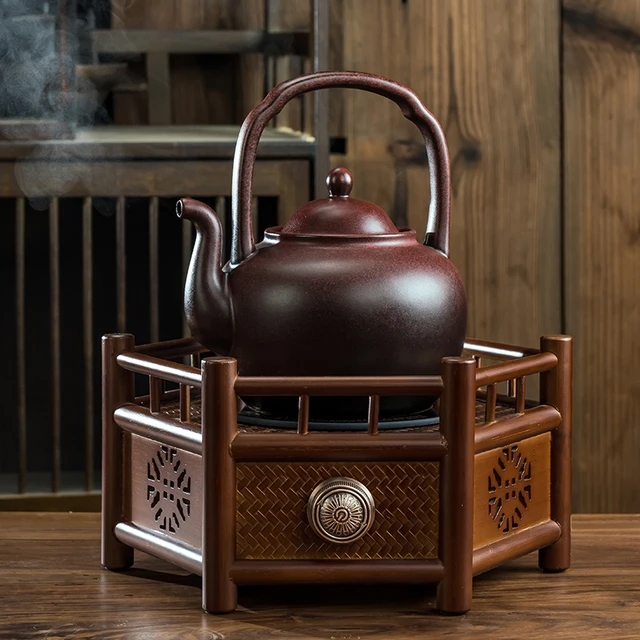 沅鱼竹编电陶炉室内家用茶炉煮茶套装居家型简约新中式复古煮茶器