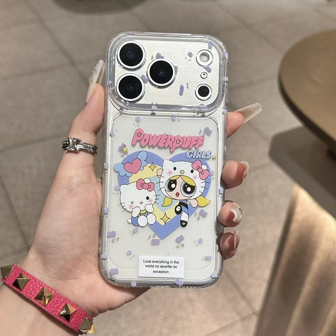 卡通飞天小女警三丽鸥适用苹果17promax手机壳16小米华为14防摔