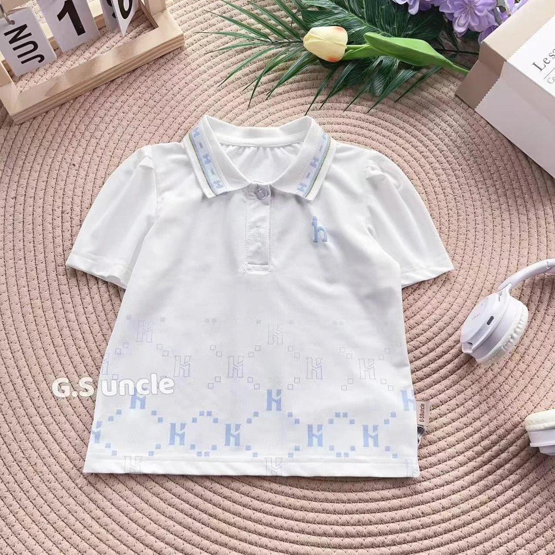 1【茉莉清雨】H25167夏款女宝时尚短袖可爱上衣宝宝