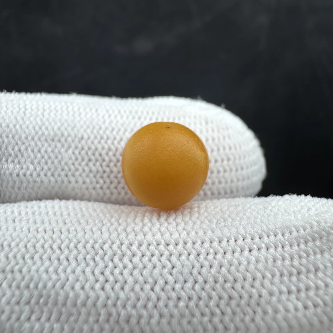 A9307 天然原矿蜜蜡 圆珠 9.6m 支持复检假一罚十