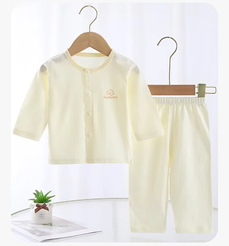 夏季薄款婴儿分体纯棉a类宝宝衣服空调服内衣睡衣套装