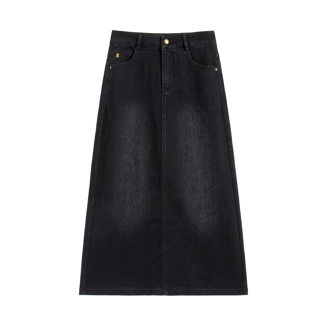 【南油虹姐】显瘦半身裙女装半身裙高腰时尚开叉潮流中长款