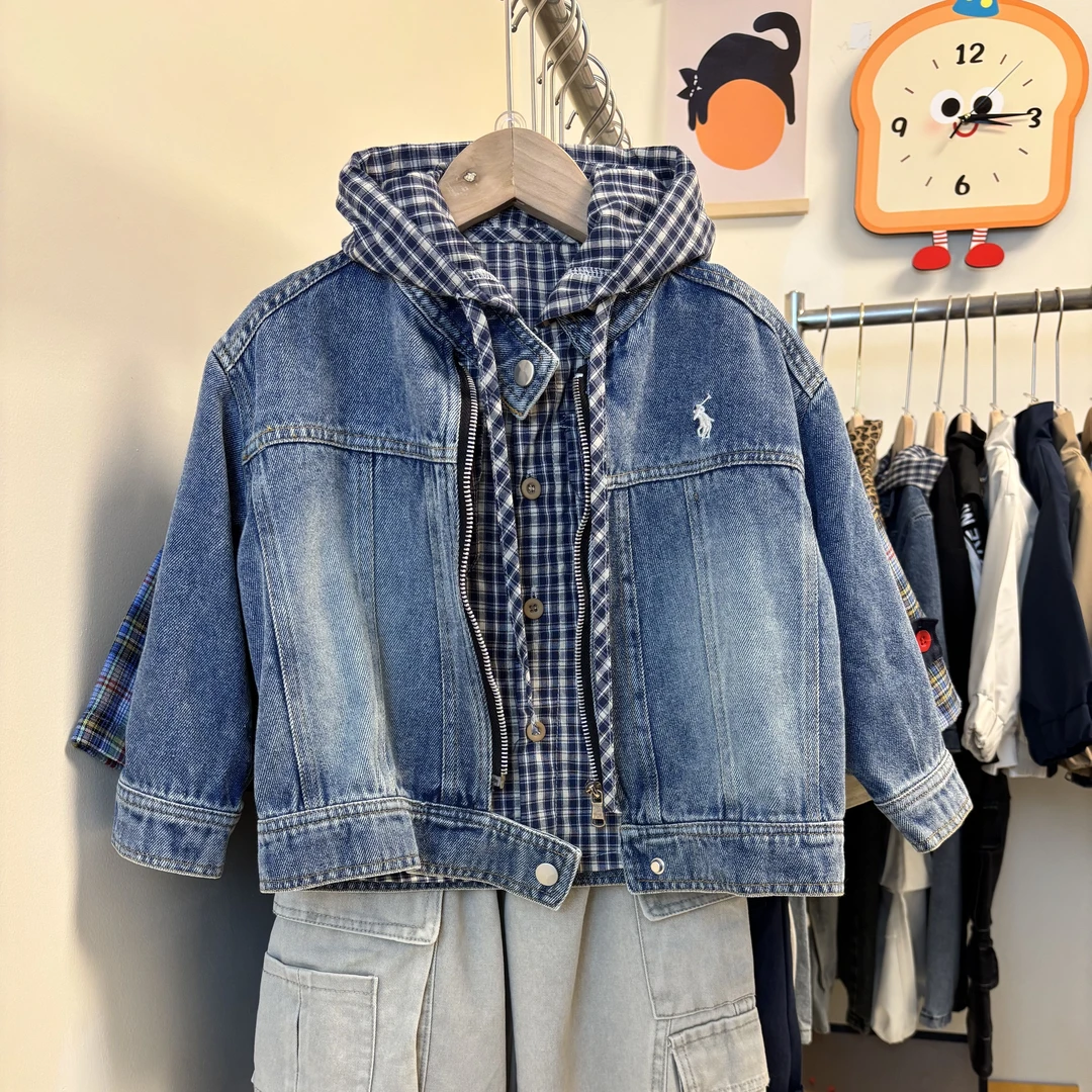 儿童春秋装2025新款儿童韩版外套牛仔男童洋气小童儿童外套洋气