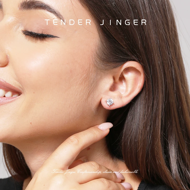 Tender Jinger 925银耳饰 25新款经典克拉冰糖百搭耳饰轻奢高级