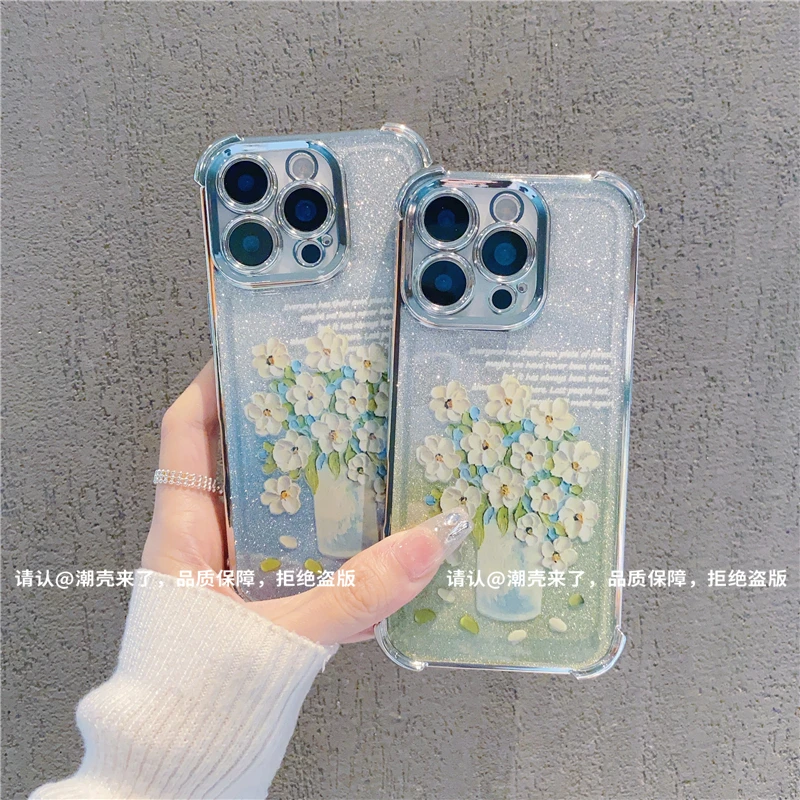 6D四角防摔壳适用苹果16/iPhone/华为荣耀/OPPO/VIVO小米手机壳潮