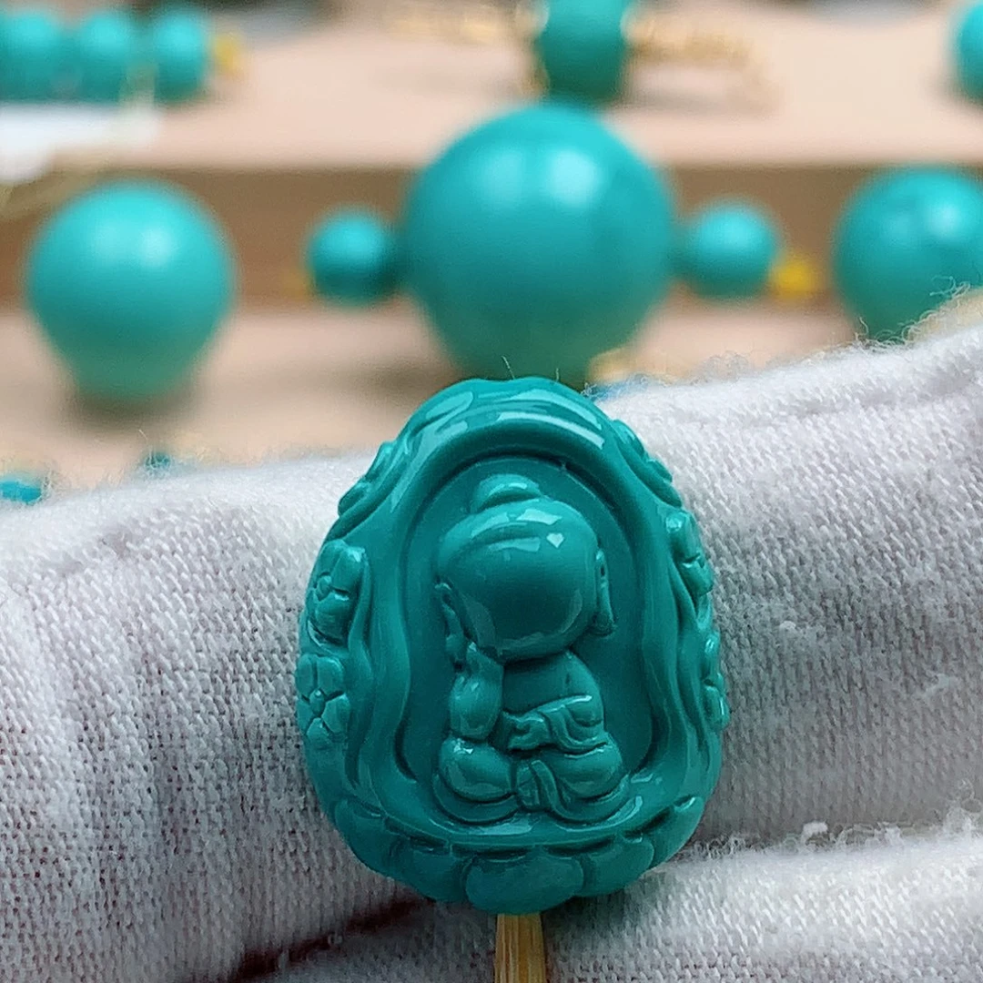 绿松石未镶嵌无相佛