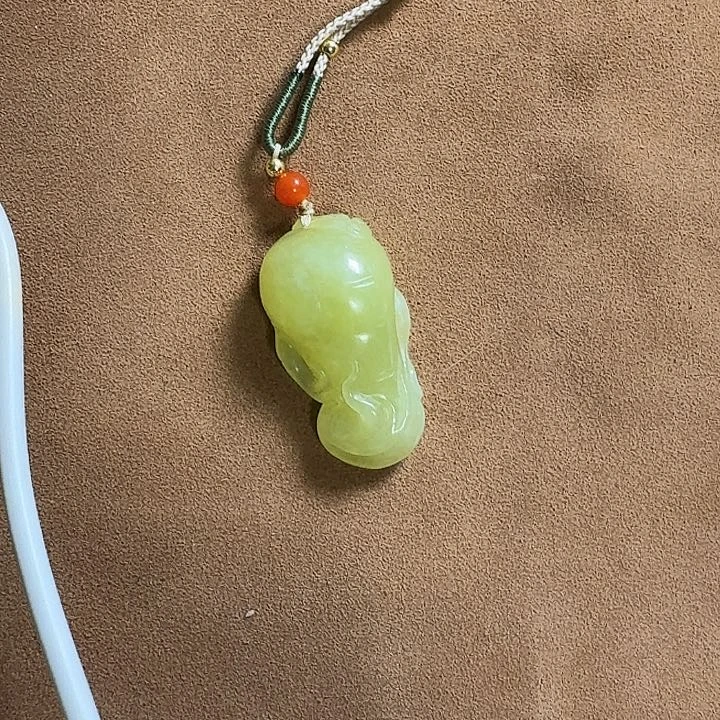 千***岁和田玉未镶嵌颈饰859-和田黄玉人生如意