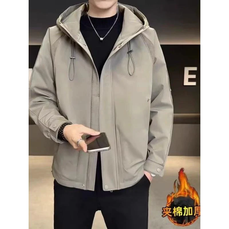 彪博二棉外套男新款连帽棉服高端潮牌工装外套加厚保暖冲锋衣夹克