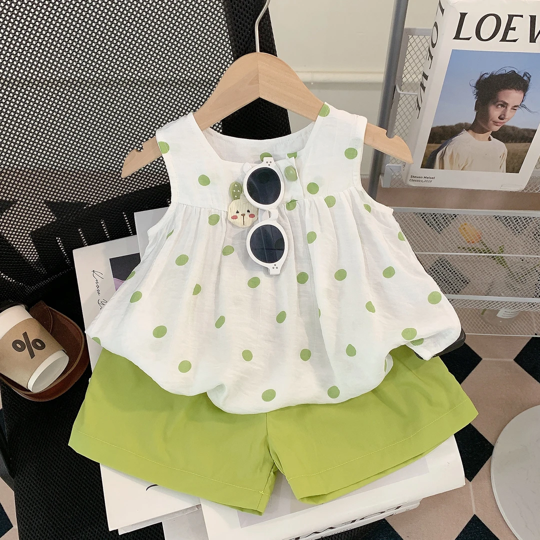 【米家原创】女童夏季套装2025新款女宝休闲两件套时髦薄款儿童夏装