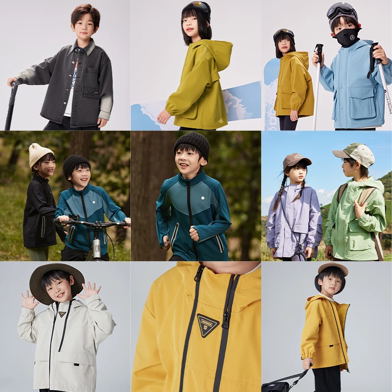 ebaer儿童时尚抗菌牛仔外套2024秋装新款男童百搭上衣童装软牛仔