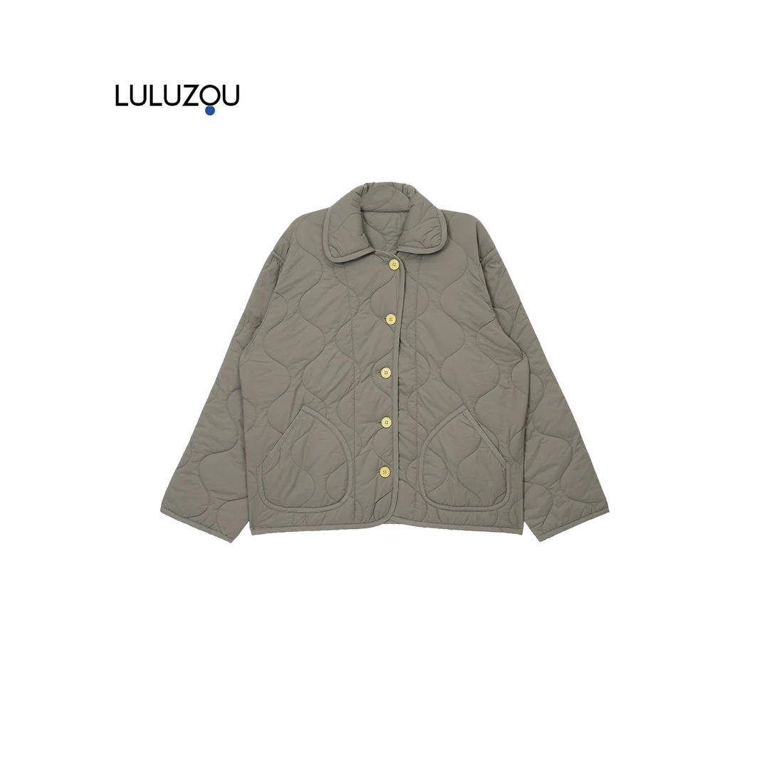 luluzou葫芦型翻领棉服外套11929