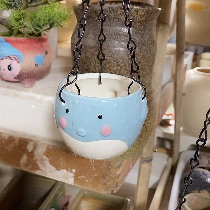 摆件陶盆有孔 瑕疵介意勿拍