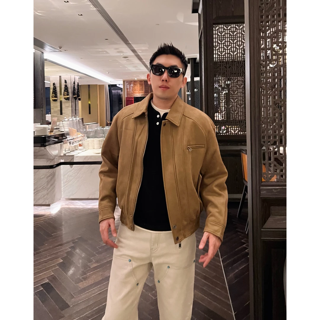 【绒面棉服】秋冬加厚男士外套质感短款翻领夹克棉服百搭款痞帅