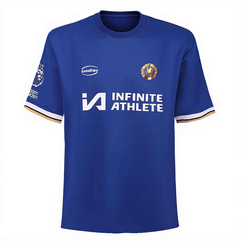 2324赛季主场恩佐8号蓝色280克重磅T恤足球运动球衣时尚穿搭速干