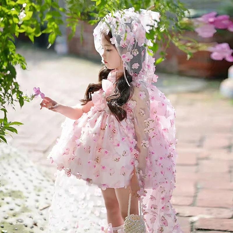 女童洛丽塔连衣裙春夏季重工小女孩花仙子蓬蓬公主裙宝宝礼服裙子