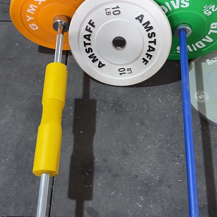 微瑕42公斤白黄杠铃套餐送卡扣护肩